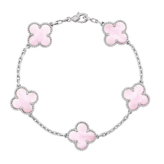 Silver Pink | Clover Bracelet