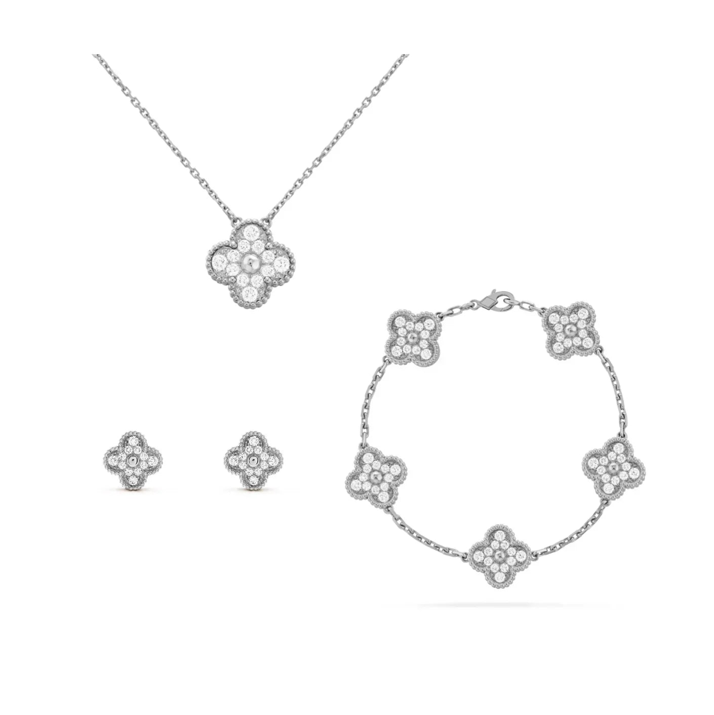 Silver Luxe | Clover Diamond Set