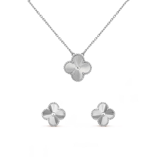 Silver Guilloché | Clover Set